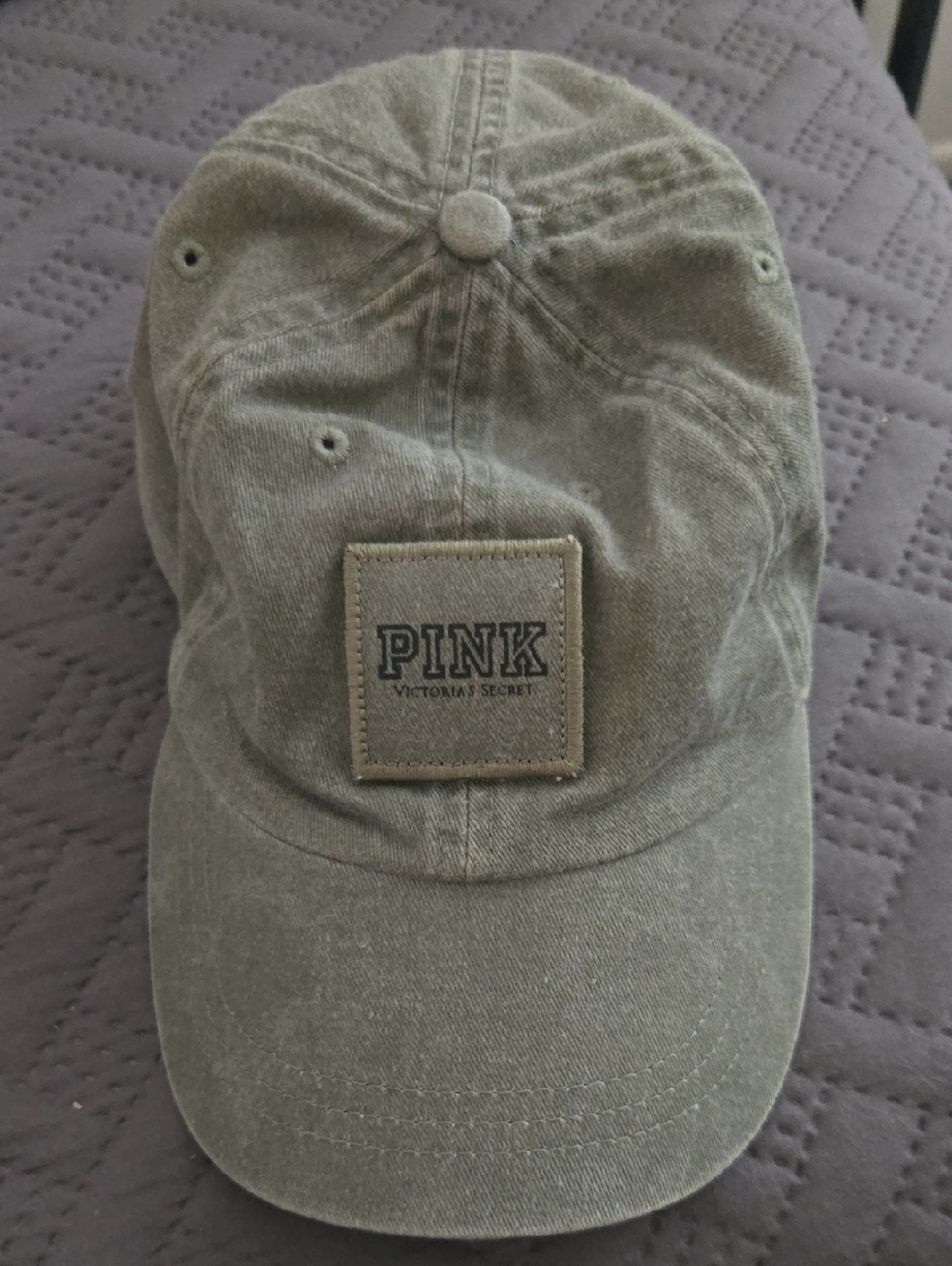 PINK Victoria's Secret Olive Green Twill Cap